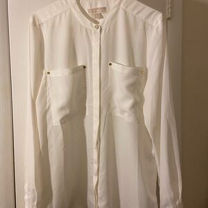 Michael Kors White Button-Up Blouse